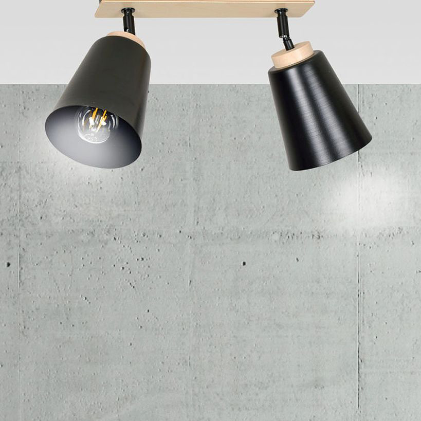 Emibig Atlas lampa podsufitowa 2x15 W czarna-drewno 725/2
