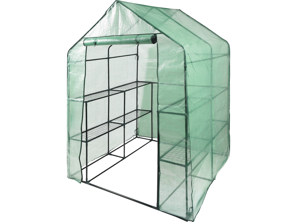 Mini szklarnia przydomowa, foliak z 8 półkami, 143 x 143 x 195 cm | 90031