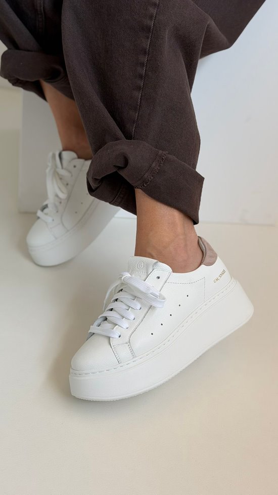 Sneakersy SN41 - 1G Biały / Pudrowy róż