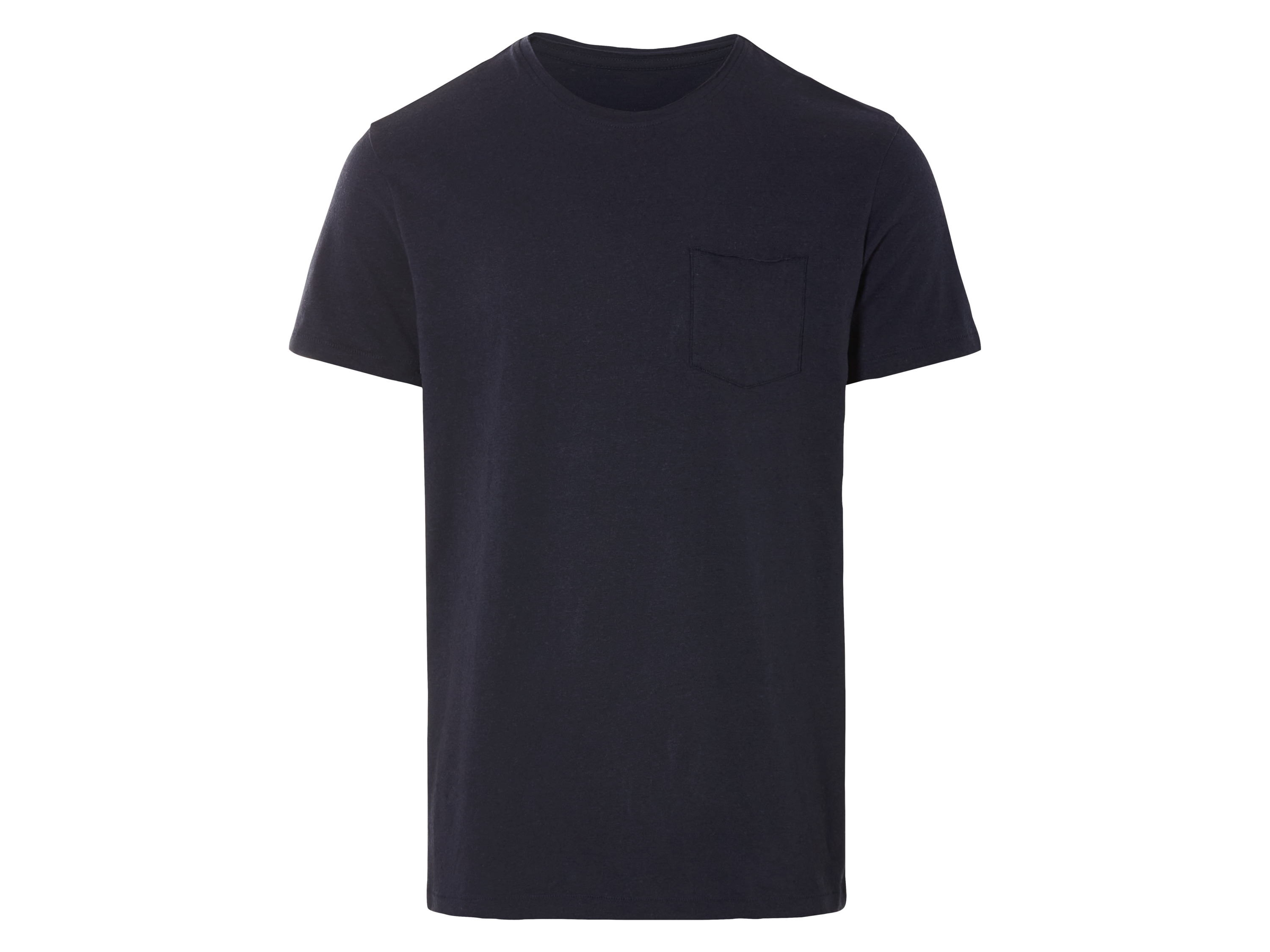 Livergy T-shirt męski z lnem i bawełną Granatowy, M 48/50
