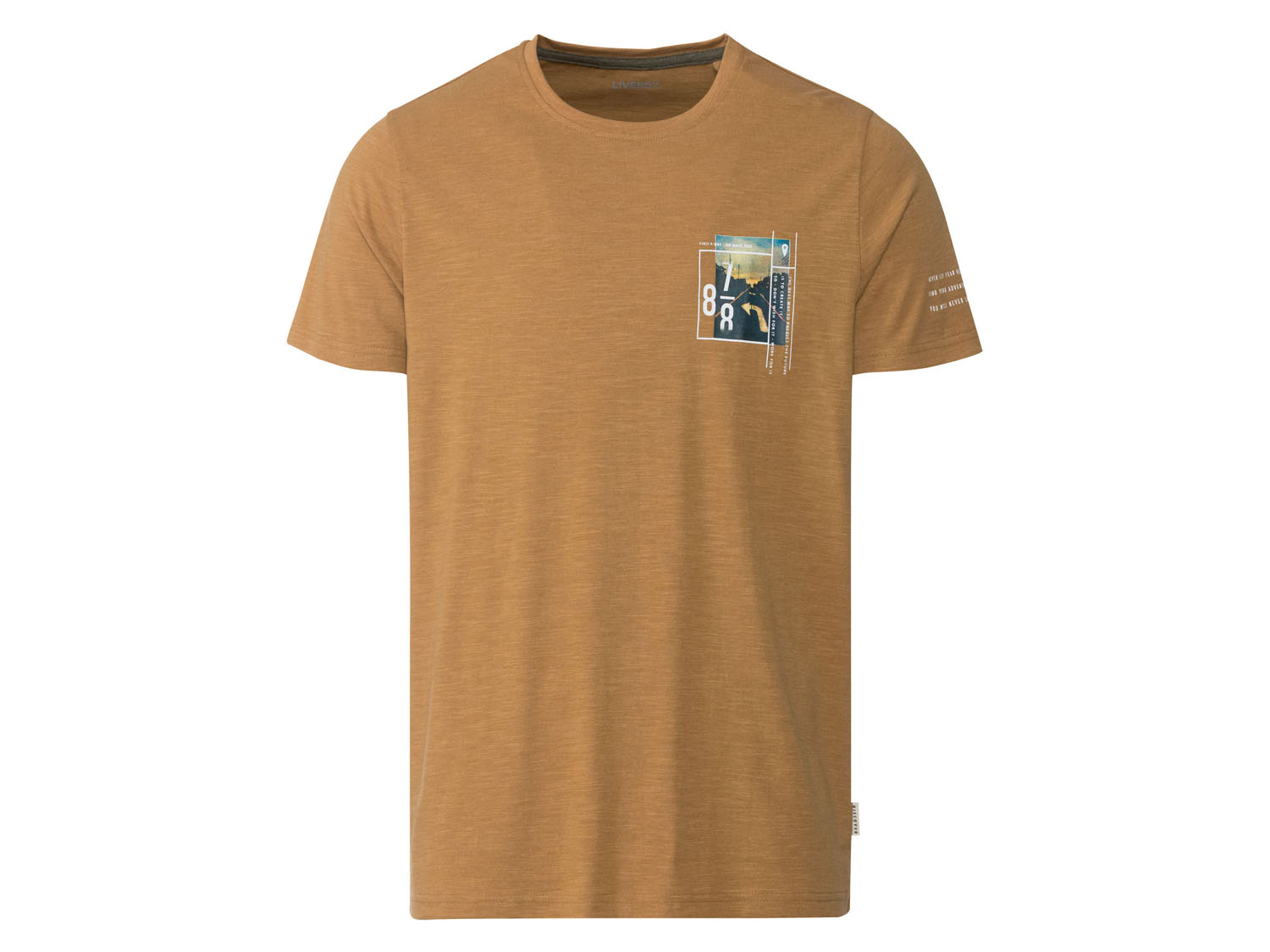 Livergy T-shirt męski z nadrukiem L 52/54, Brązowy