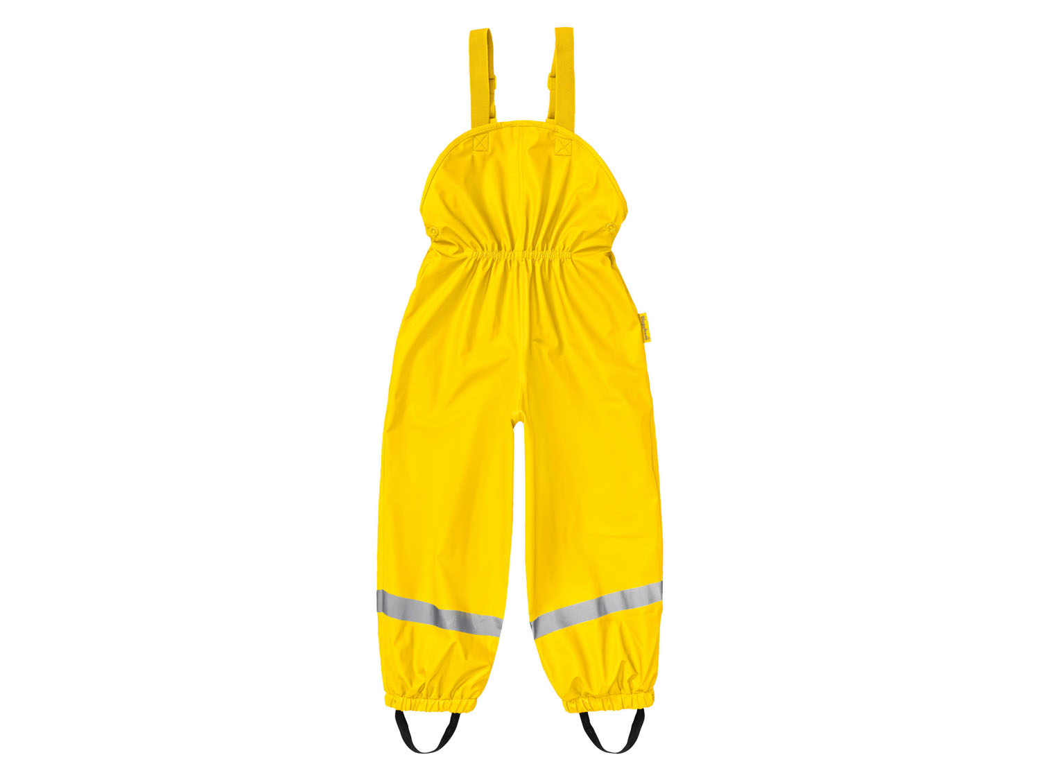 Playshoes Spodnie przeciwdeszczowe dziecięce dla dziewczynki / chłopca, na szelkach z odblaskami 98/104, Żółty