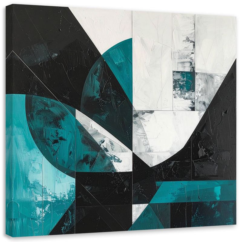 Obraz do salonu biura kuchni Feeby Geometryczna abstrakcja turkusowy 60x60cm 1szt