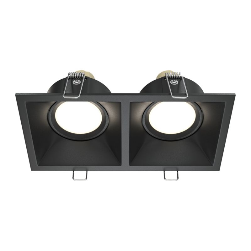 Oprawa sufitowa wpuszczana Maytoni Dot czarna 2 x GU10 x 50W IP20 wym: 4,2 x 9 x 17,3 cm prostokątna - 1 szt.
