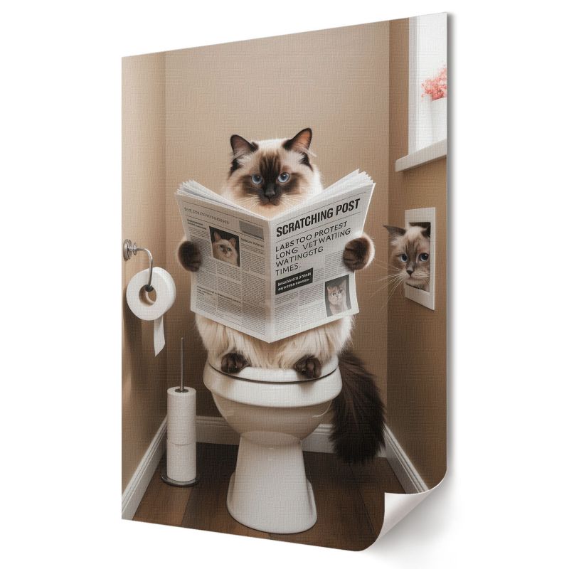 Plakat Wallfluent Format A1 Kot w toalecie Artysta Rin 1 szt.