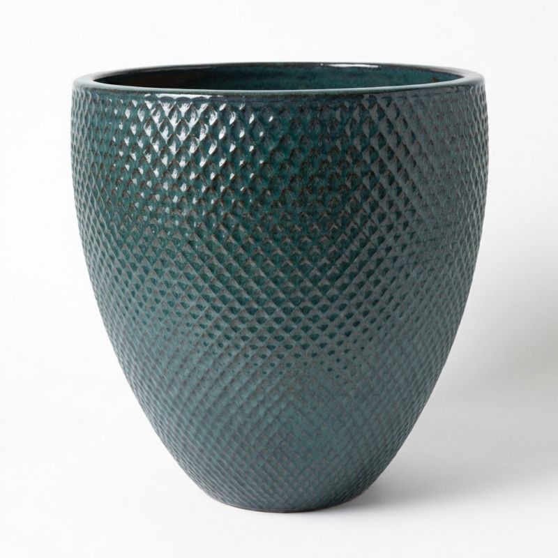 Donica ceramiczna Provencelia SIGNAC Morski, sred.22 x H25 cm, mrozoodporna, rękodzieło, szkliwiona 1 szt.
