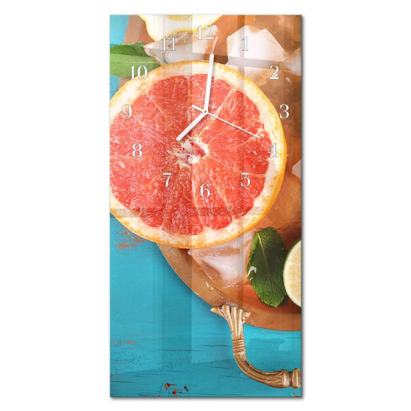Zegar Ścienny Do Kuchni Tulup 30x60 cm z Białymi Wskazówkami Grejpfrut 1 szt.