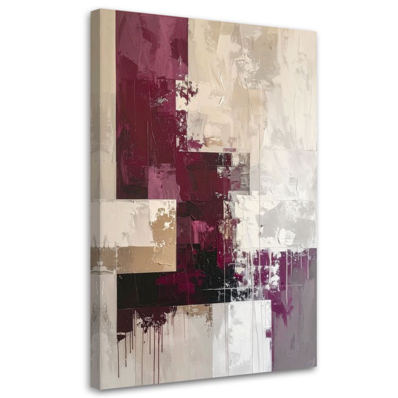 Obraz nowoczesny do salonu sypialni biura Feeby Bordowo beżowa 40x60cm 1szt