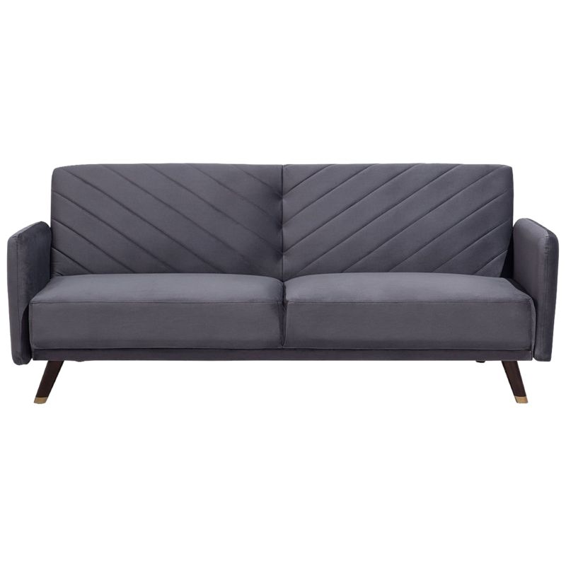 Sofa rozkładana dla 3 osób Senja Welur Szary 1 szt.