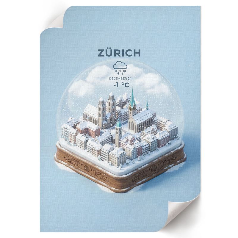 Plakat Do Łazienki ArtPrintCave 42x59,5 cm Kula śniegowa Zurych Kauro 1 szt.