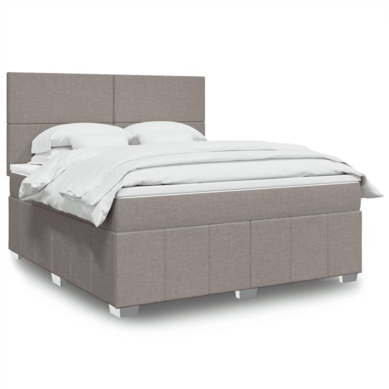 Łóżko z materacem WaszeMeble 180x200 cm Taupe tkanina z LED WM-3294044 1 szt.