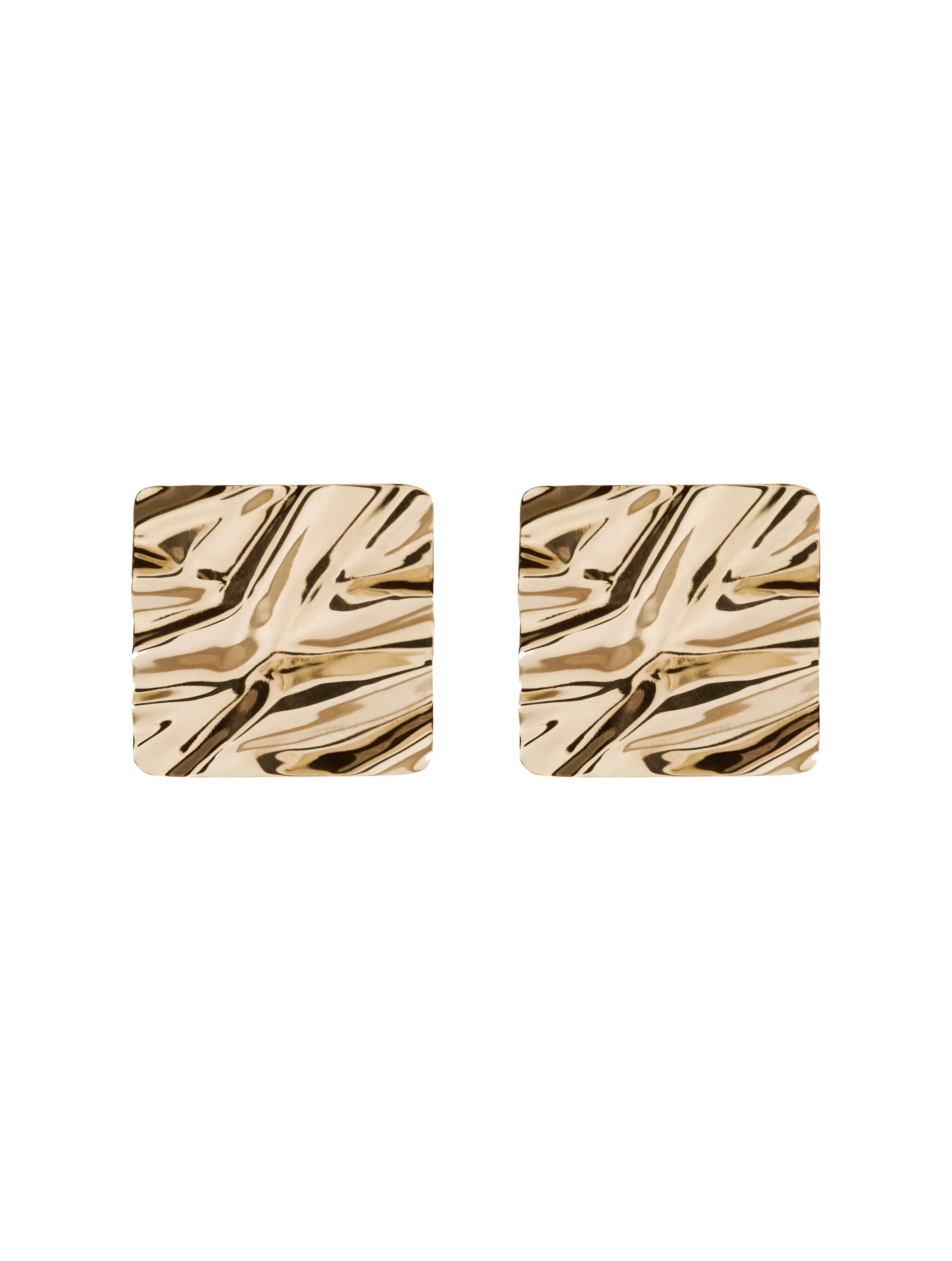 Monica Earrings N°2 - Kolczyki w kształcie kwadratu o nieregularnej powierzchni