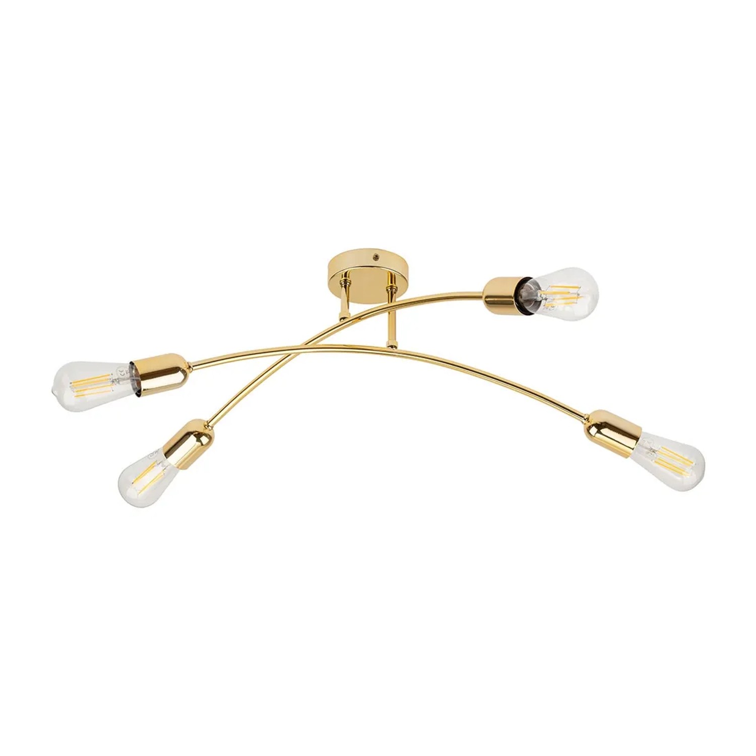 TK Lighting Lampa sufitowa HELIX GOLD 4xE27 15W