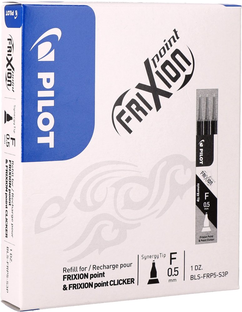 12x Wkład do cienkopisu wymazywalnego Pilot Frixion Point, 0.5 mm, 3 sztuki, niebieski