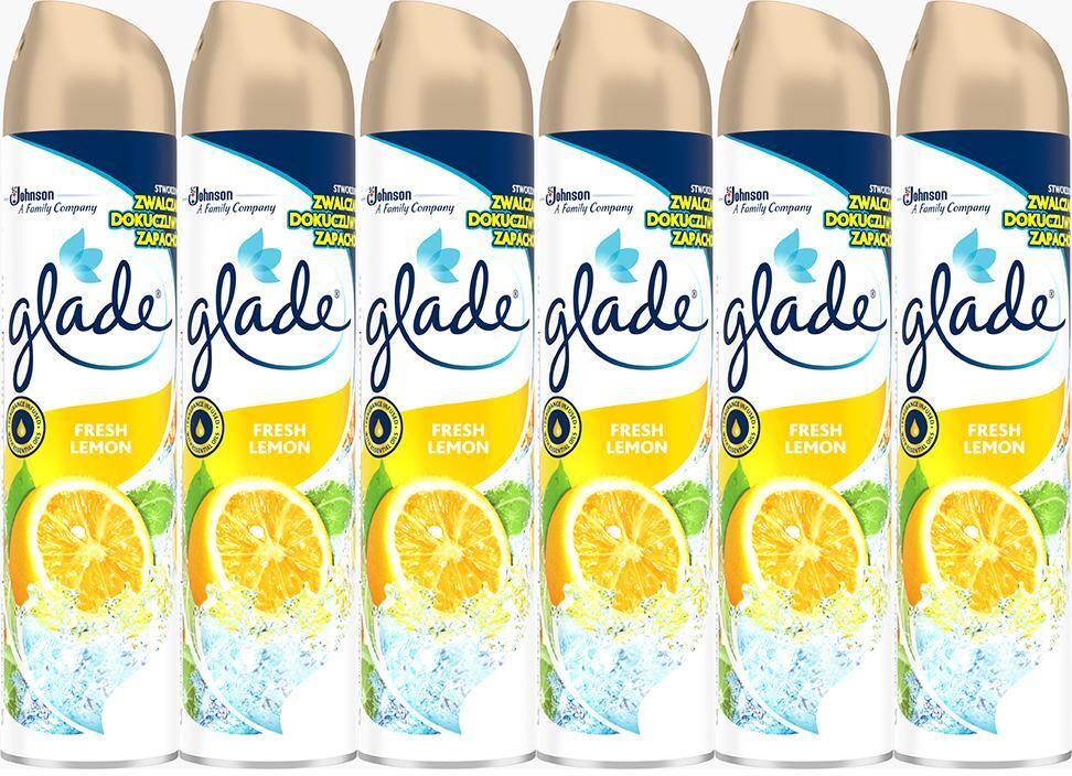 6x Odświeżacz powietrza Glade by Brise Lemon, spray, cytrynowy, 300ml