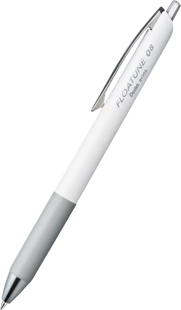 Pióro kulkowe automatyczne Pentel Floatune BY208, 0.8mm, biało-szara obudowa, wkład czarny