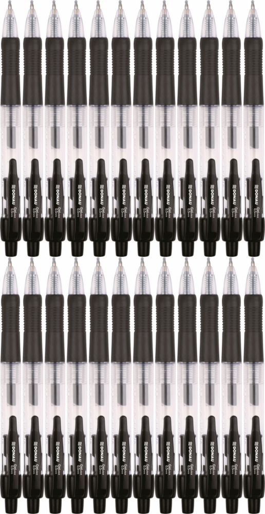 24x Długopis żelowy automatyczny Donau, 0.5mm czarny