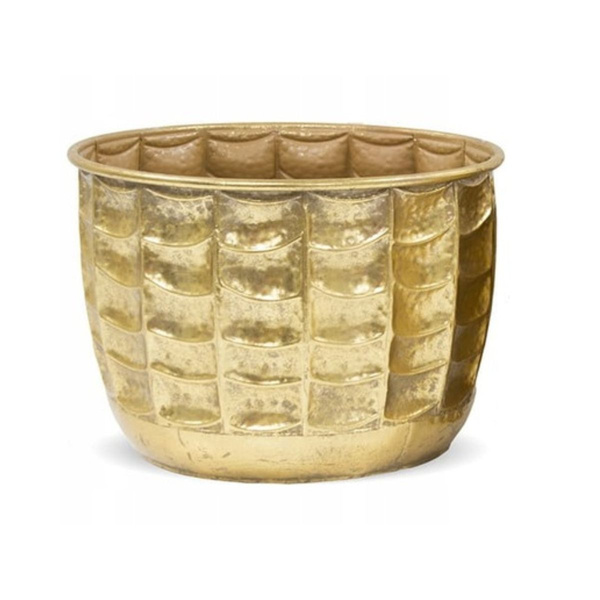 Osłonka metalowa złota beczka 24 cm