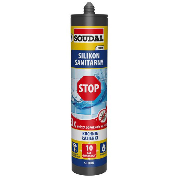 Silikon sanitarny STOP biały 280ml Soudal