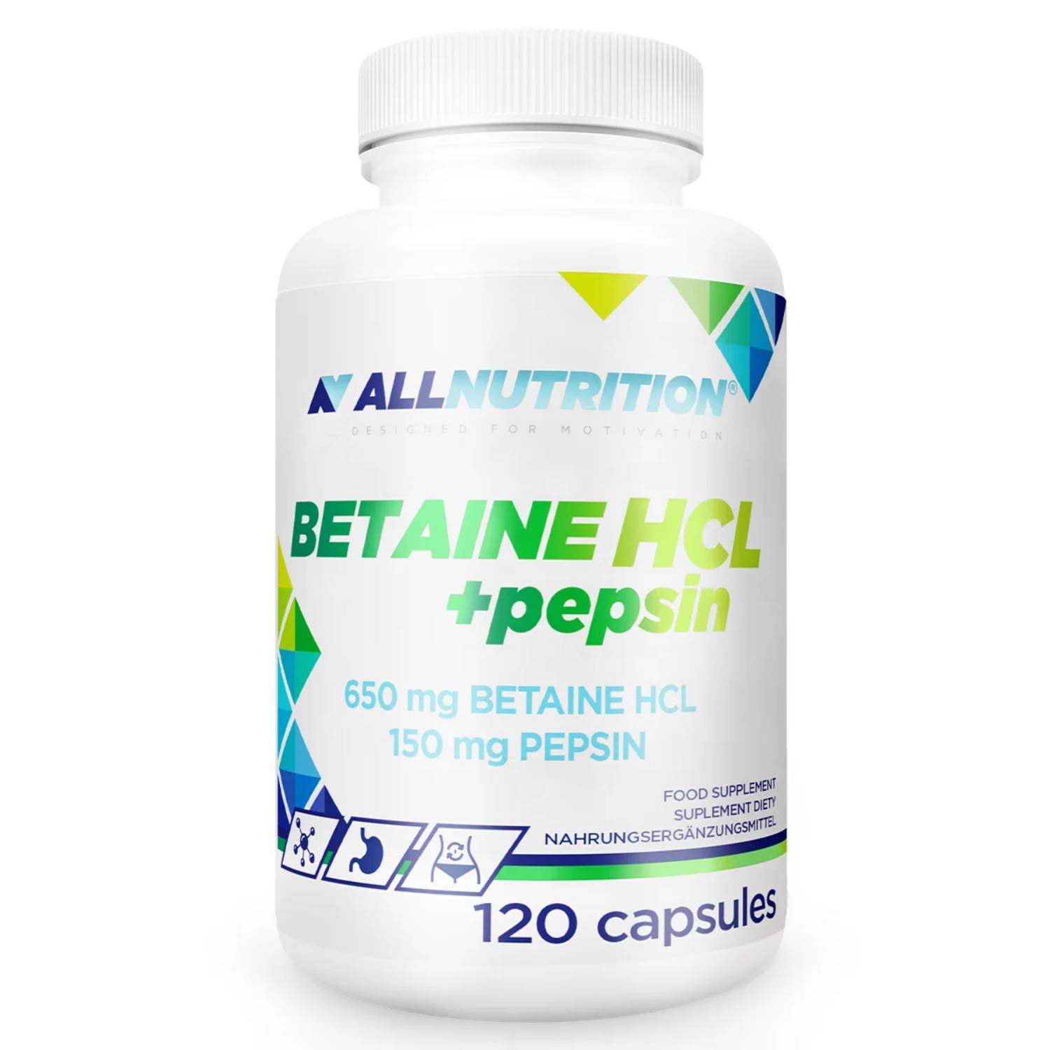 Allnutrition betaine hcl + pepsin, 120 kapsułek