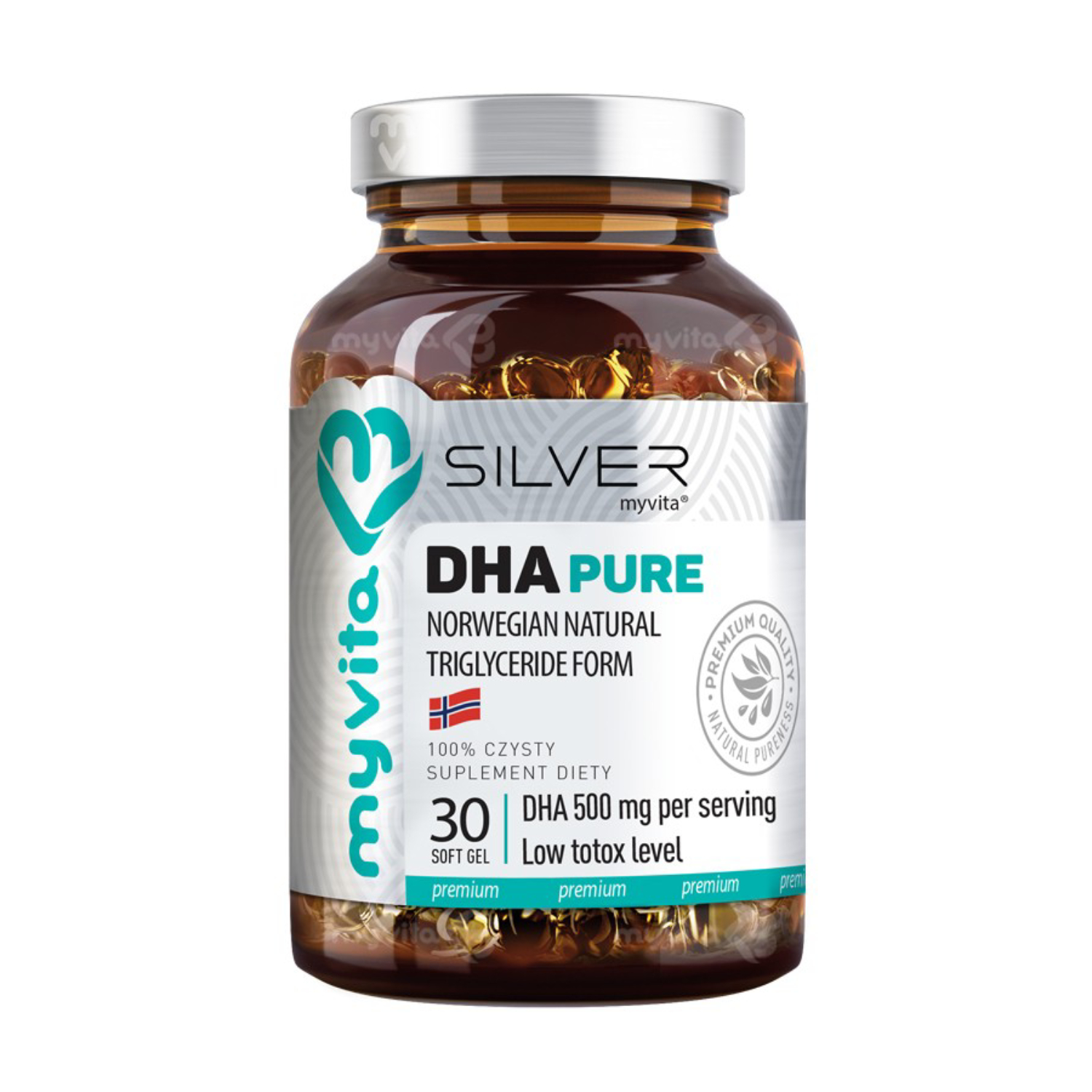 Myvita silver dha pure, 30 kapsułek
