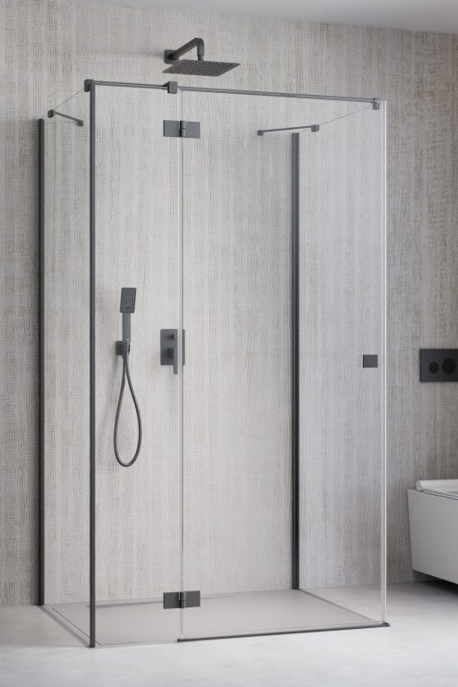 Darmowa Dostawa - Drzwi prysznicowe 110 cm uchylne gunmetal szczotkowany/szkło przezroczyste Radaway Essenza Brushed GunMetal KDJ+S 13850239201L