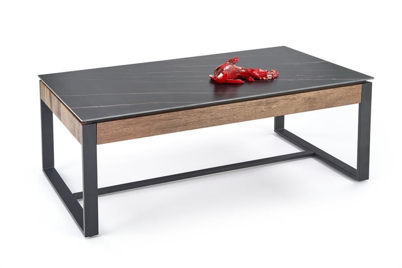 Ława Halmar RAMONA 121x61 czarny marmur/orzech 1 szt.