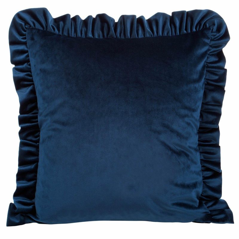 Poszewka Velvet Eurofirany dekoracyjna na poduszkę 45x45 cm Falbana Granat 1szt.