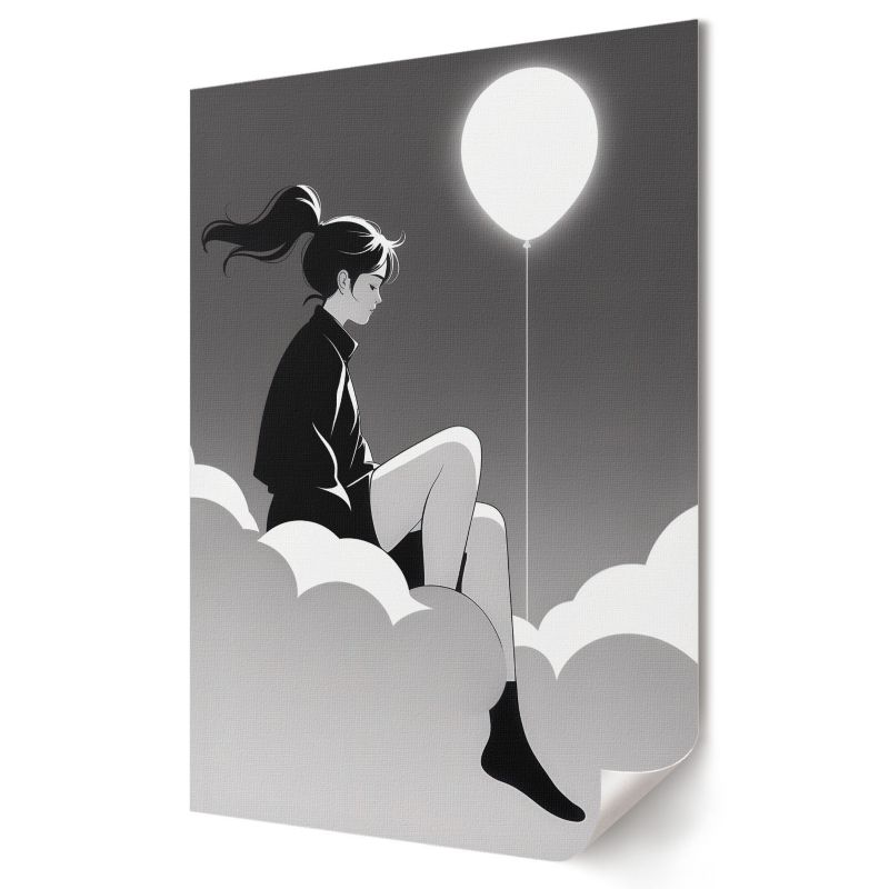 Plakat Wallfluent Format A1 Dziewczyna i balon Studio Pixel 1 szt.
