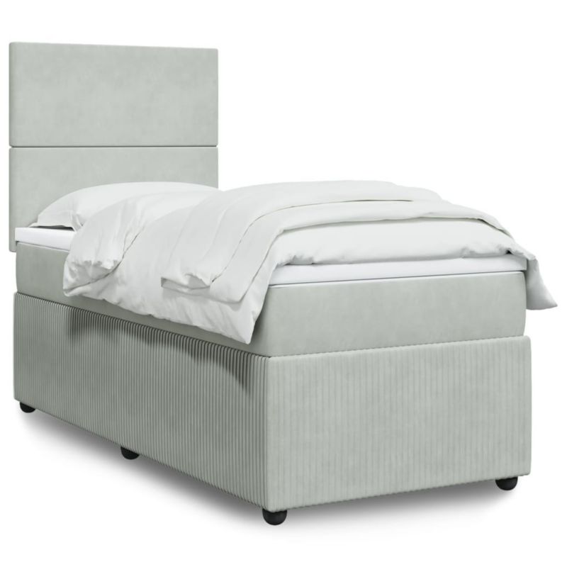 Łóżko kontynentalne WaszeMeble 90x190 cm jasnoszare WM-3294508 1 szt.