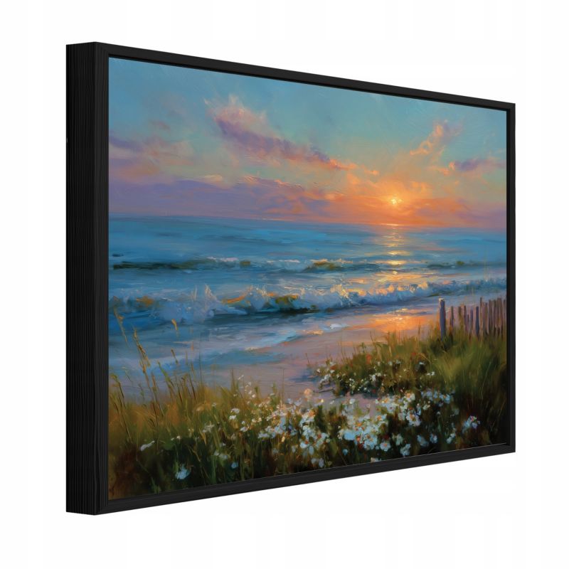 Obraz W Ramie WALLARENA Do Sypialni Salonu Na Płótnie Morze Natura Pejzaż Niebieski 60x40 cm PPR16600O4 1 szt.