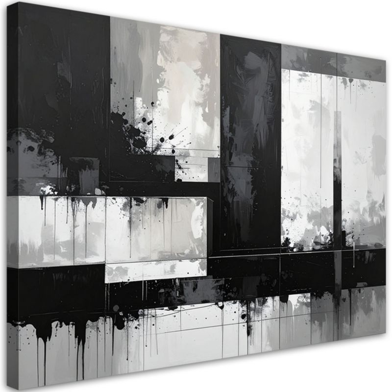 Obraz do salonu sypialni kuchni biura Feeby Czarno biała nowoczesna 100x70cm 1szt
