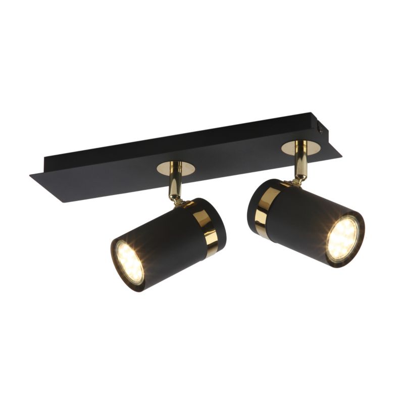 Reflektor sufitowy ruchomy Italux Verano czarny 2xGU10x35W IP20 wym:18x32x11cm - 1 szt.
