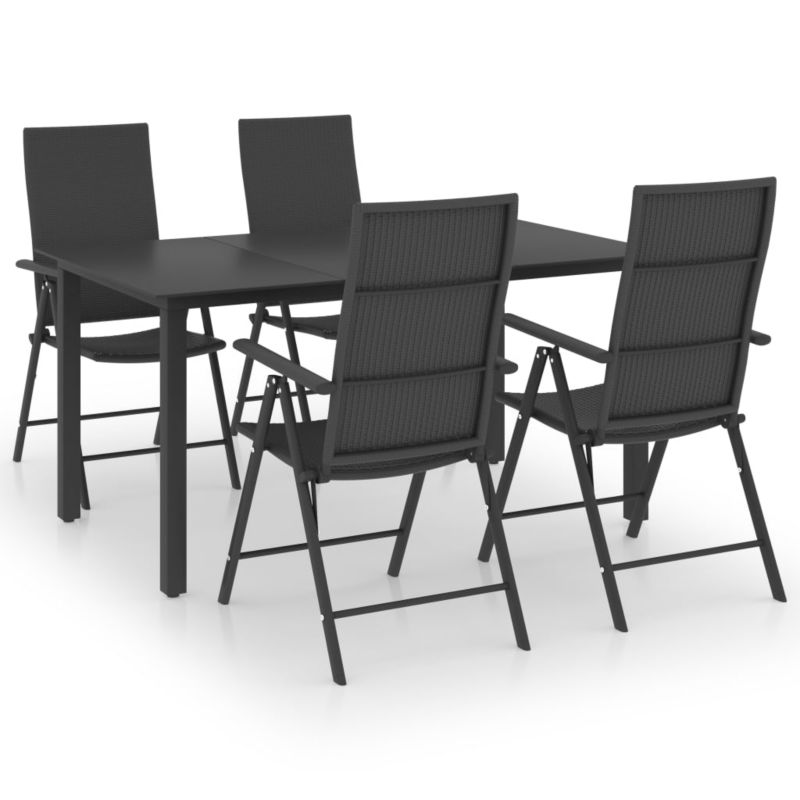 Zestaw mebli ogrodowych jadalniany WaszeMeble 4-osobowy polirattan czarny WM-3060048 1 kpl