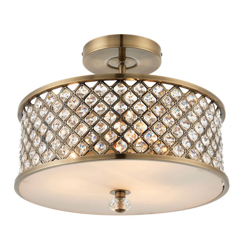 Lampa sufitowa kryształki Endon HUDSON antyczny mosiądz 3xE27x40W IP20 - 1 szt