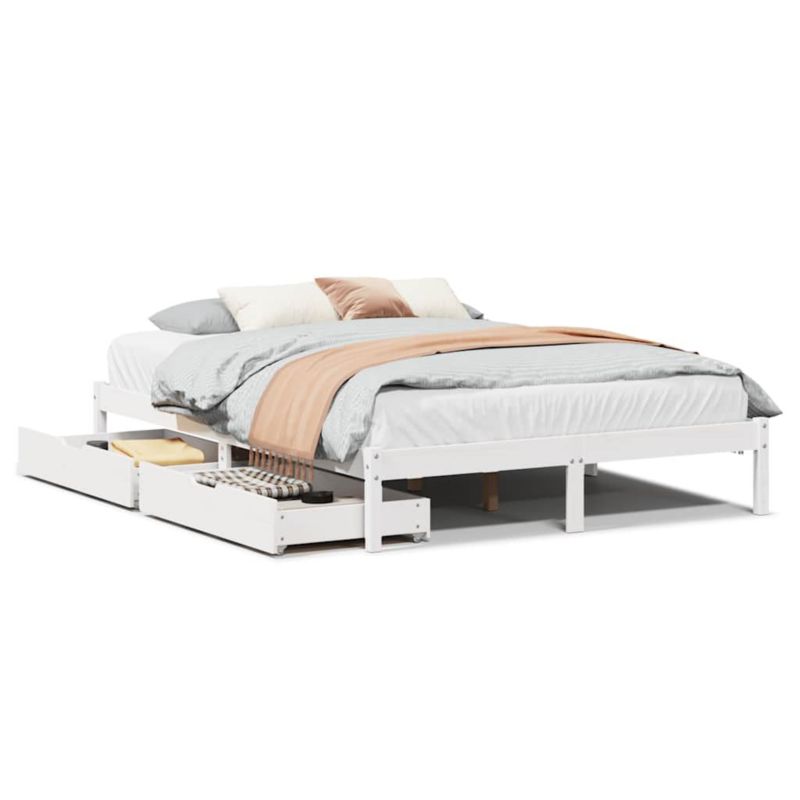 Rama łóżka WaszeMeble 120x200 cm Biały sosna z szufladami WM-3301435 1 szt.