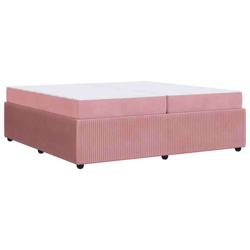 Łóżko z materacem WaszeMeble 200x200 cm Różowy tkanina WM-3398443 1 szt.