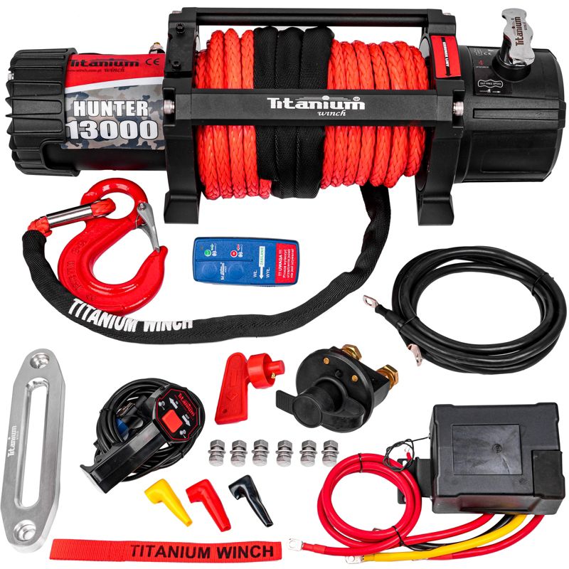 Wyciągarka elektryczna TITANIUM WINCH 13000 lbs 12v hunter z liną syntetyczną 1szt.