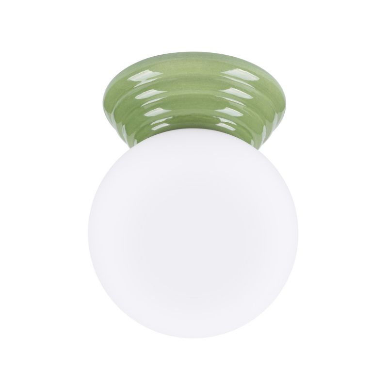 Lampa sufitowa ceramiczna szkliwiona Sollux Lighting ZORI zielono-biała 1xG9x8W IP44 - 1 szt