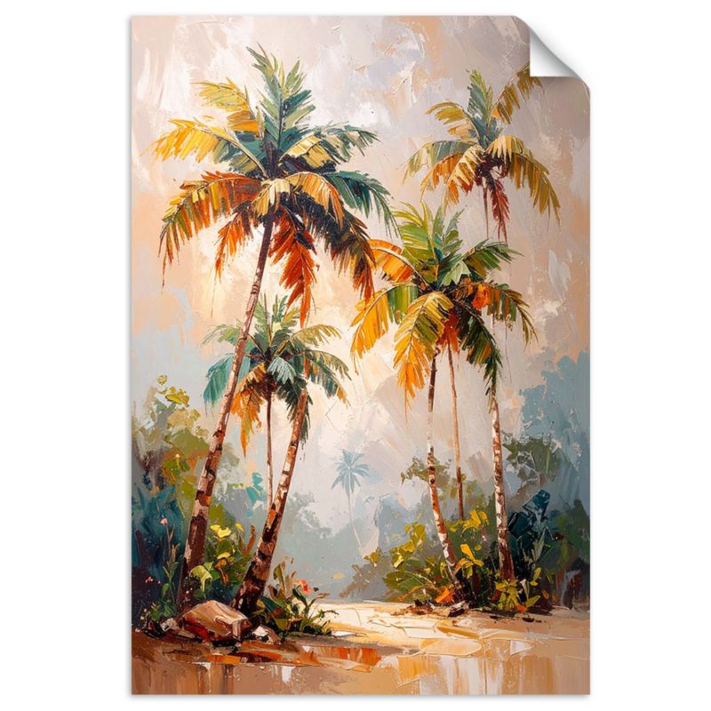 Plakaty samoprzylepne do salonu sypialni Feeby Krajobraz Drzewa Palmowe Dżungla 80x120cm 1szt