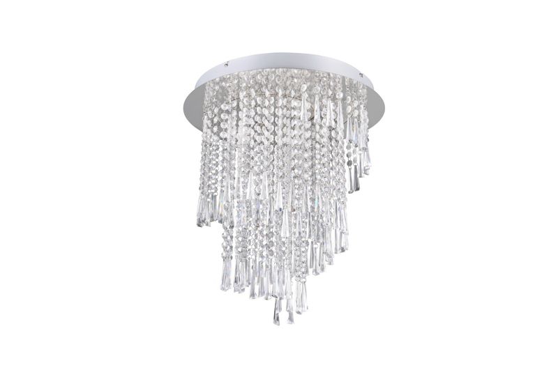 Lampa sufitowa wisząca RL Pomp 0162 srebrno-odcienie srebra kryształowa wbudowany LED 30W 1 szt.