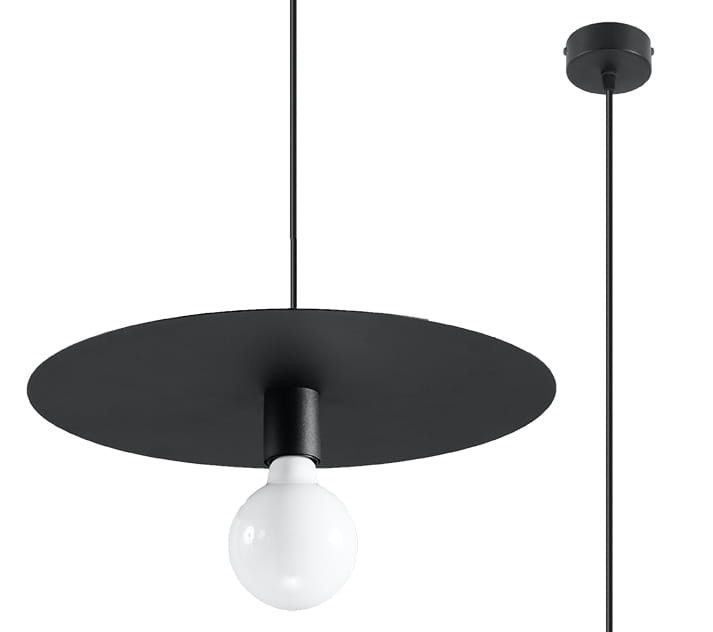 Lampa sufitowa wisząca Sollux Lighting Flavio 8533 czarna szerokość 40 cm 1xE27 x 60W 1 szt.