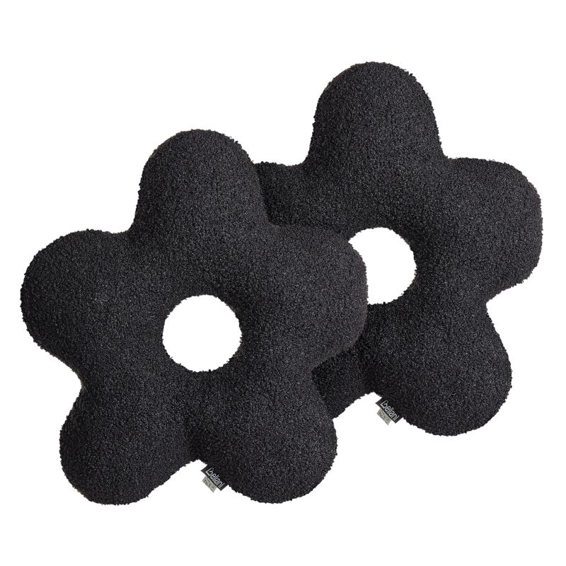 Zestaw 2 poduszek dekoracyjnych Camponula Boucle 40 x 40 cm Czarny Jednolity 1 par.