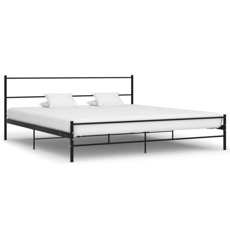 Łóżko metalowe VidaXL dwuosobowe czarne 200 x 200 cm 1 szt.