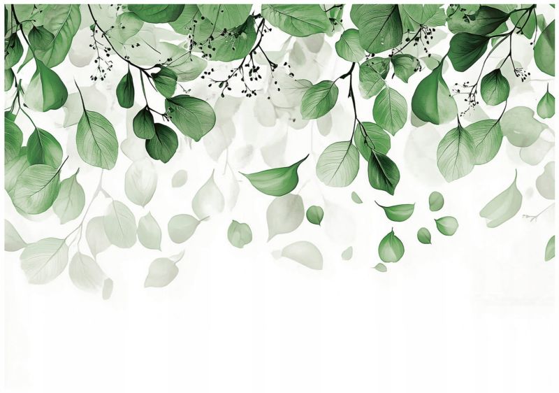 Tapeta Na Flizelinie Ścianę WALLARENA 250x175 cm Fototapeta Do Sypialni Salonu Kuchni Liście Zielone Natura 1 szt.