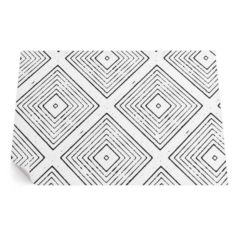 Dywan Winylowy Z Nadrukiem ArtPrintCave 80x120 cm Regularne kwadraty boho wzór 1 szt.