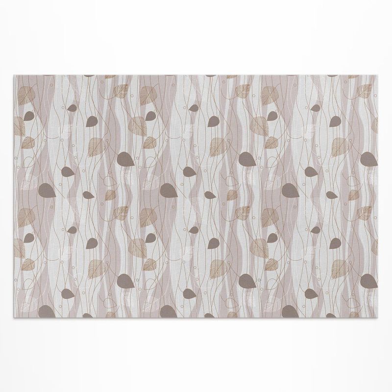 Balkonowy Dywan Winylowy UV Wallfluent 140x210 cm Boho listki na tle fal ilustracja 1 szt.