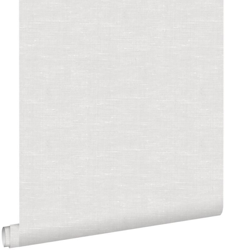 Tapeta ESTAhome gładka tekstura lnu jasna ciepła szarość 53 cm x 10.05 m - 1 rol.