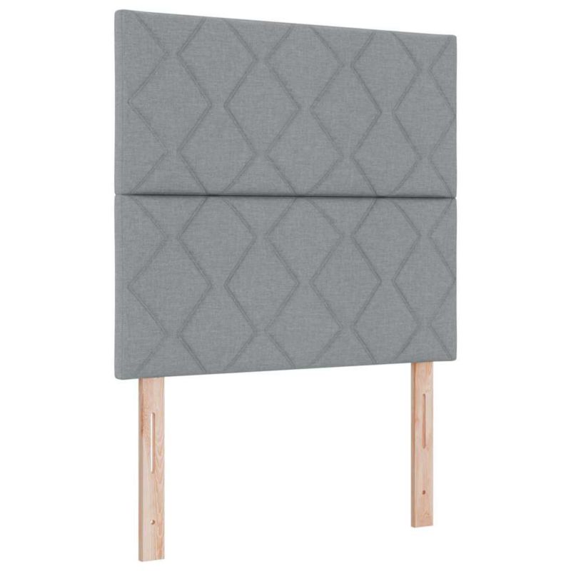 Łóżko z materacem WaszeMeble 100x200 cm Jasnoszary tkanina z LED WM-3343152 1 szt.