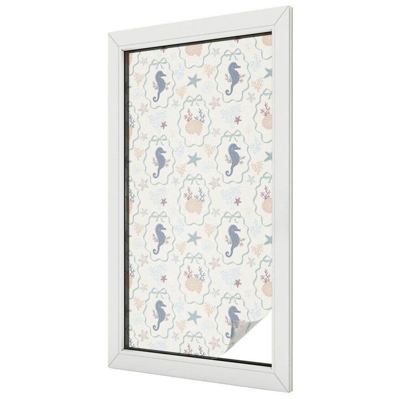 Folia Na Okno Wallfluent 50x100 cm Chroni Prywatność i Zapewnia Dyskrecję Morski wzór harmonijny 1 rol.
